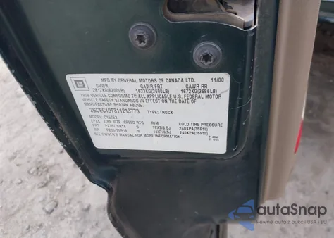 2001 Chevrolet Silverado 1500 Ls из США, поврежденный, VIN 2GCEC19T311213773